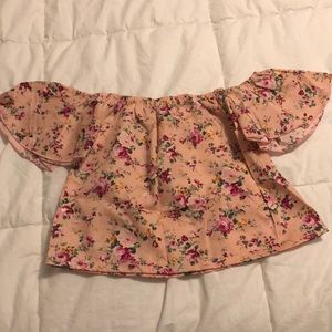 Off the shoulder toddler girl top/ head wrap
